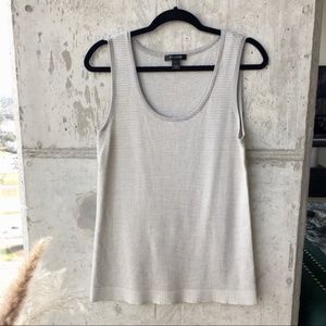 St. John Wool Blend Striped Sleeveless Top L